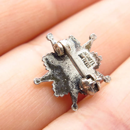 925 Sterling Silver Gold Filled Vintage Leavens Patrons of Husbandry Brooch