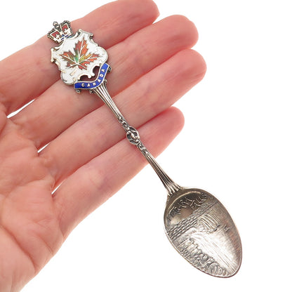 Roden Bros Sterling Antique Art Deco Canada Enamel Niagara Falls Coffee Spoon