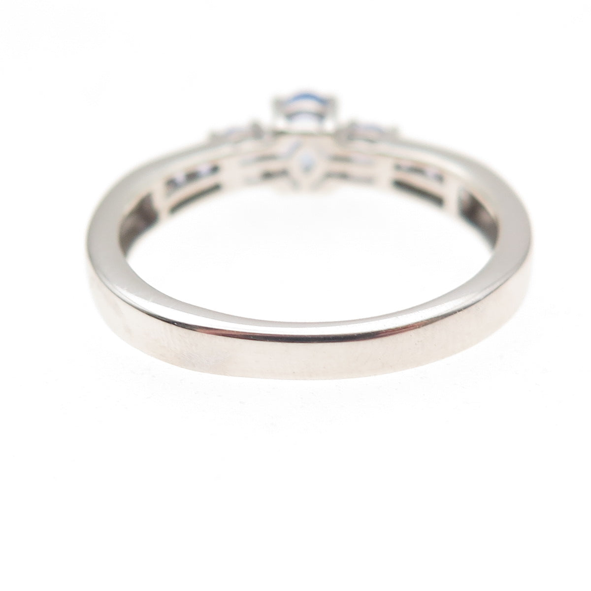 Chuck Clemency 925 Sterling Silver Real Oval & Round-Cut Tanzanite Ring Size 8