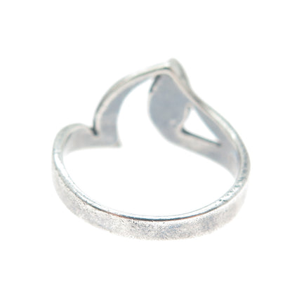 925 Sterling Silver Vintage Real Bisbee Turquoise Modernist Ring Size 7.5