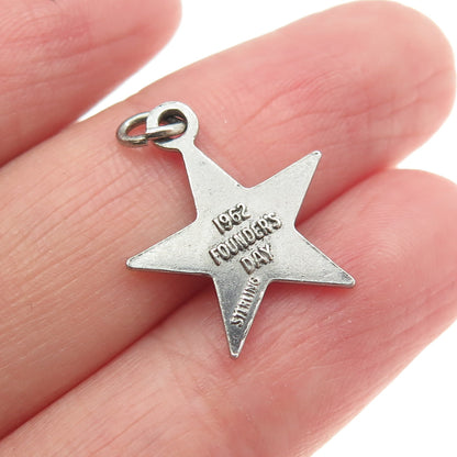 925 Sterling Silver Vintage 1962 Founders Day Beta Sigma Phi Star Charm Pendant