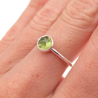 Pandora 925 Sterling Silver Real Peridot August Birthday Blooms Ring Size 6