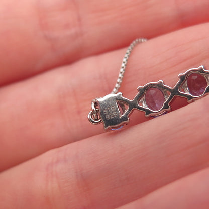 Chuck Clemency Sterling Silver Real Tanzanite Adjustable Bolo Bracelet 6-9.75"