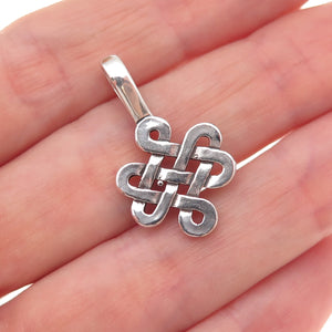 Sunwest 925 Sterling Silver Vintage Celtic Knot Oxidized Charm Pendant