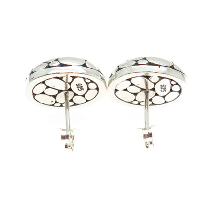 925 Sterling Silver Vintage Modernist Kali Dome Earrings