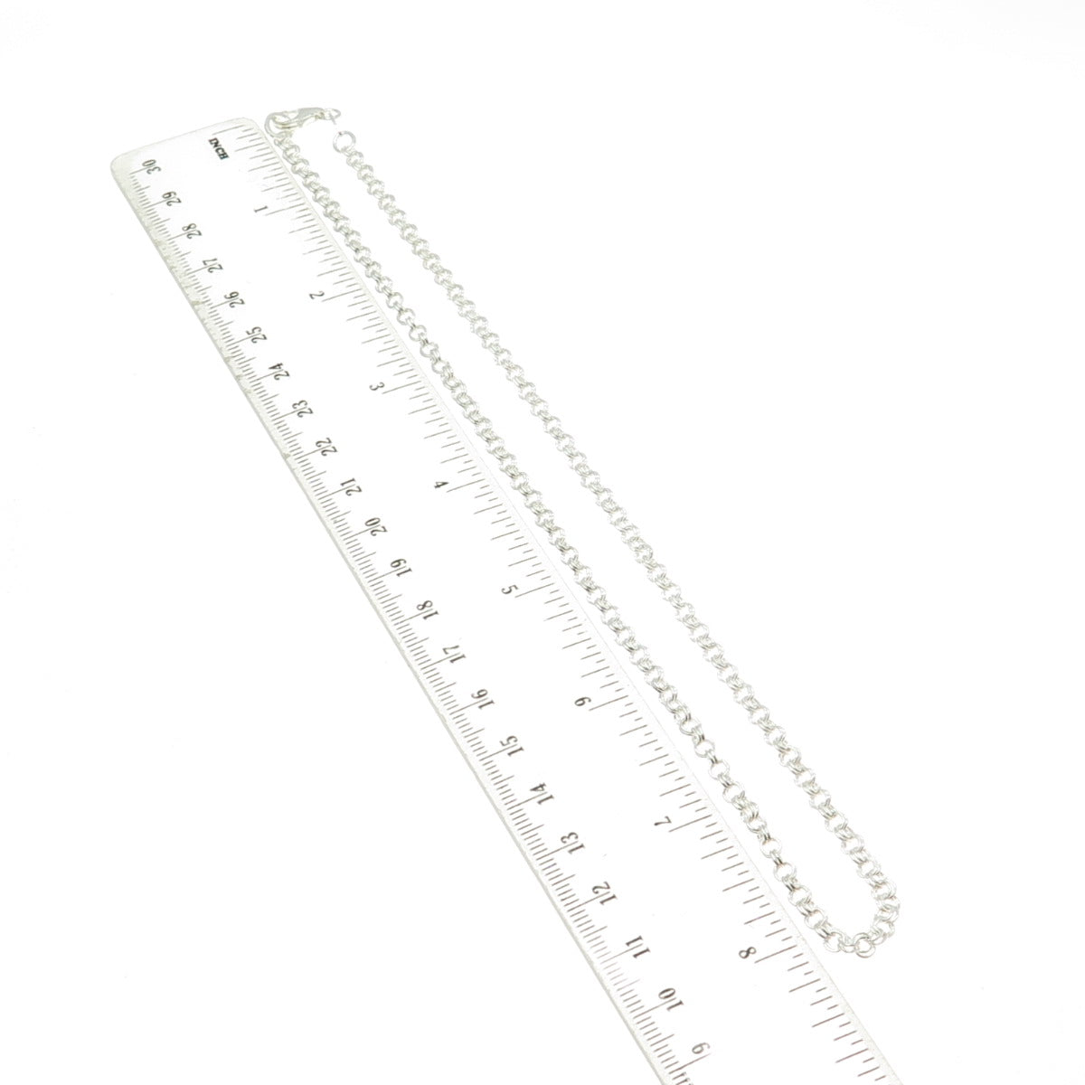 925 Sterling Silver Italy Double Rolo Chain Necklace 16"