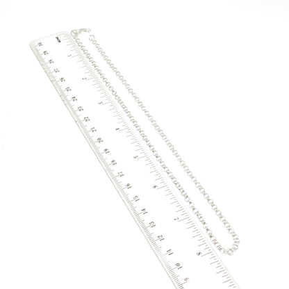 925 Sterling Silver Italy Double Rolo Chain Necklace 16"