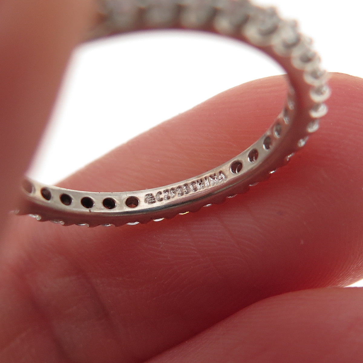 925 Sterling Silver Round-Cut C Z Eternity All Around Band Ring Size 5