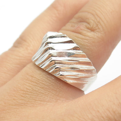925 Sterling Silver Vintage Textured Dome Ring Size 7