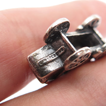 MAISELS INDIAN TRADING Sterling Silver Vintage Carriage Mini 3D Charm Pendant