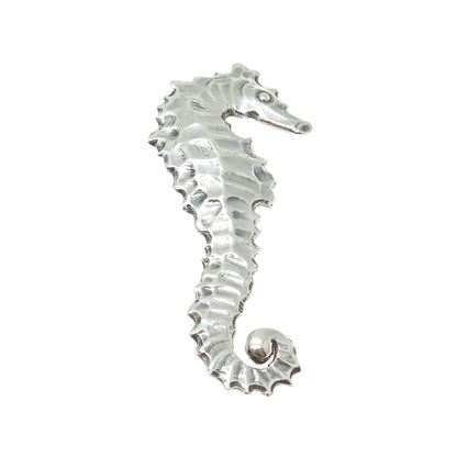 925 Sterling Silver Vintage Seahorse Modernist Pin Brooch