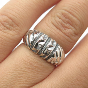 925 Sterling Silver Vintage Twisted Puffy Ring Size 5.75