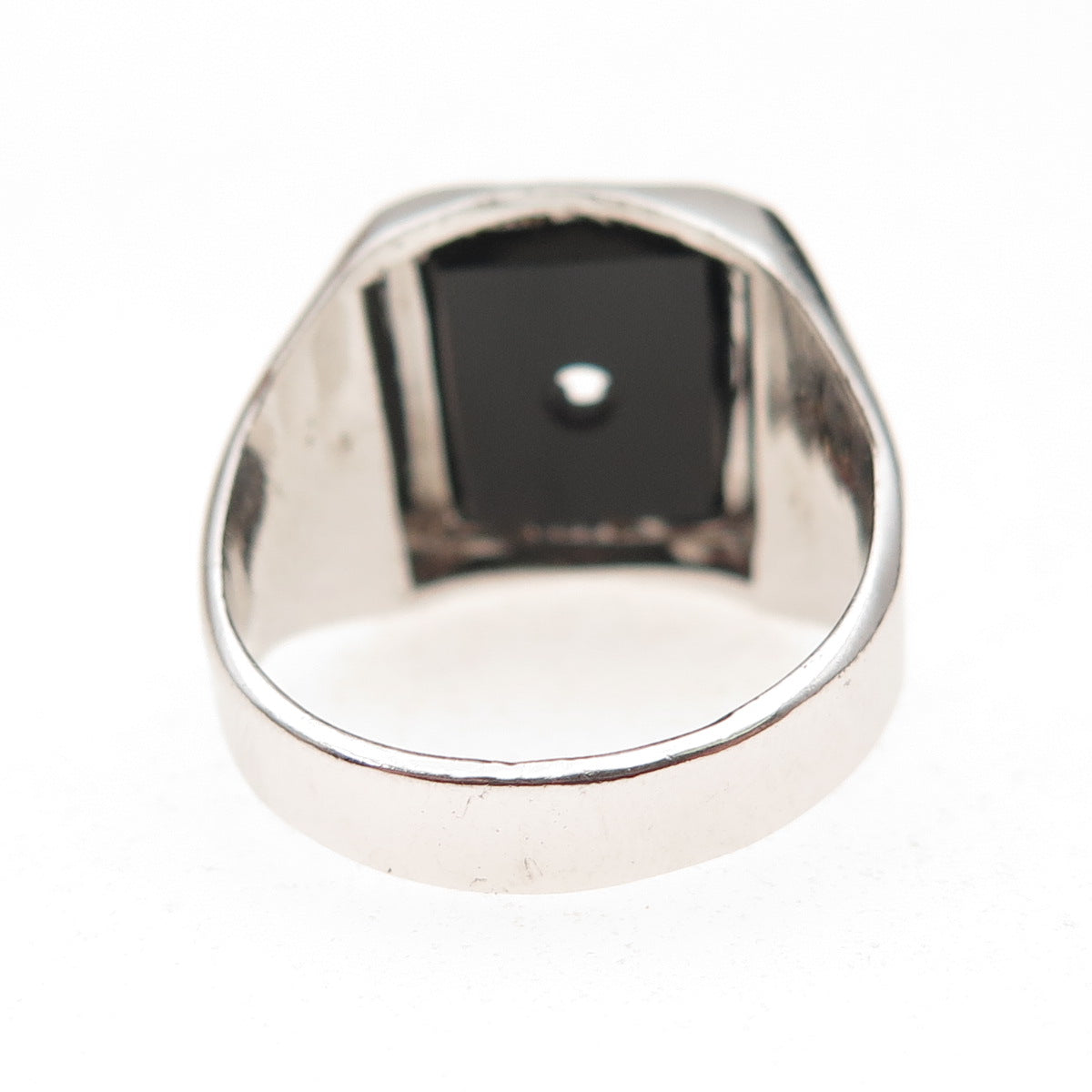 Joseph Esposito 925 Sterling Vintage Real Black Onyx Ring Size 8 (missing stone)
