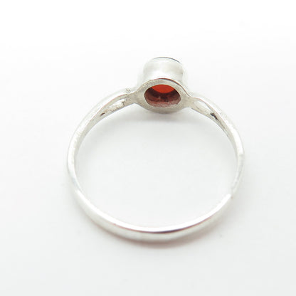 925 Sterling Silver Vintage Real Carnelian Ring Size 6.25