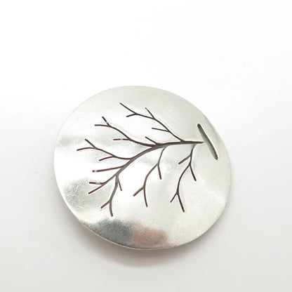 925 Sterling Silver Vintage Tree of Life Round Pendant