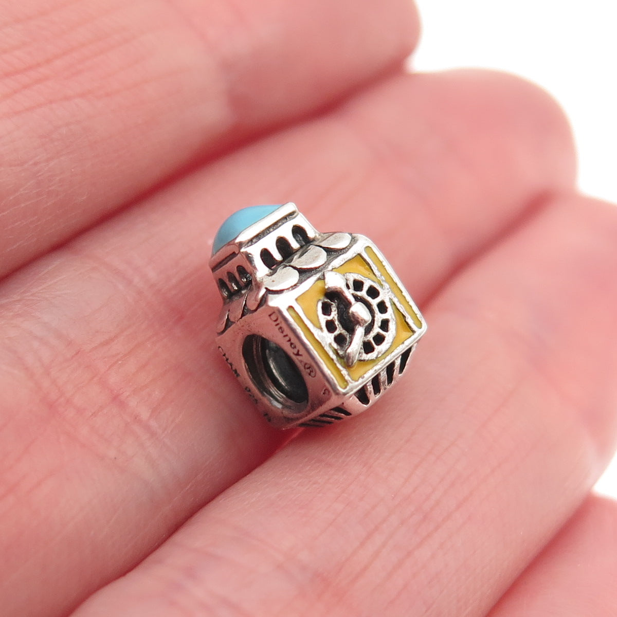 Chamilia 925 Sterling Silver Enamel It's a Small World Slide Bead Charm