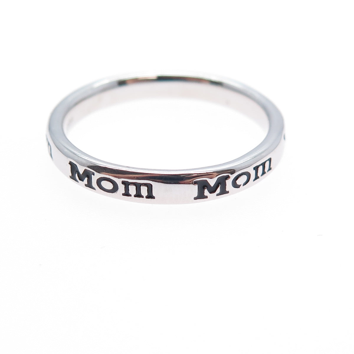 925 Sterling Silver Vintage Mom All Around Stackable Band Ring Size 10