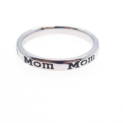 925 Sterling Silver Vintage Mom All Around Stackable Band Ring Size 10