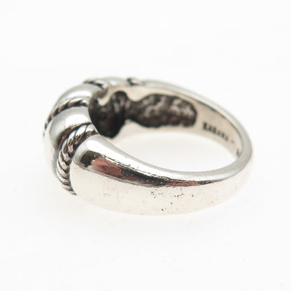 KABANA 925 Sterling Silver Vintage Modernist Dome Oxidized Ring Size 7
