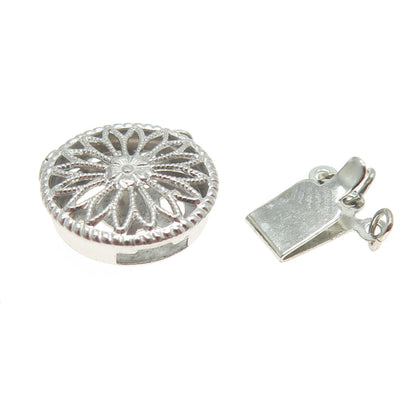 925 Sterling Silver Vintage Floral Lock Clasp For Bracelet / Necklace