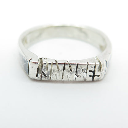 925 Sterling Silver Vintage Mexico "Lynnsey" Name Ring Size 4.5