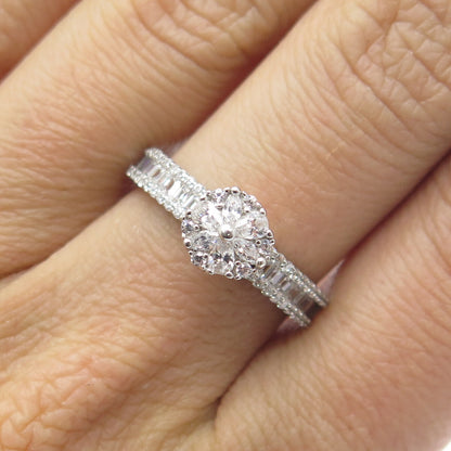 925 Sterling Silver Multi-C Z Engagement Ring Size 7.25