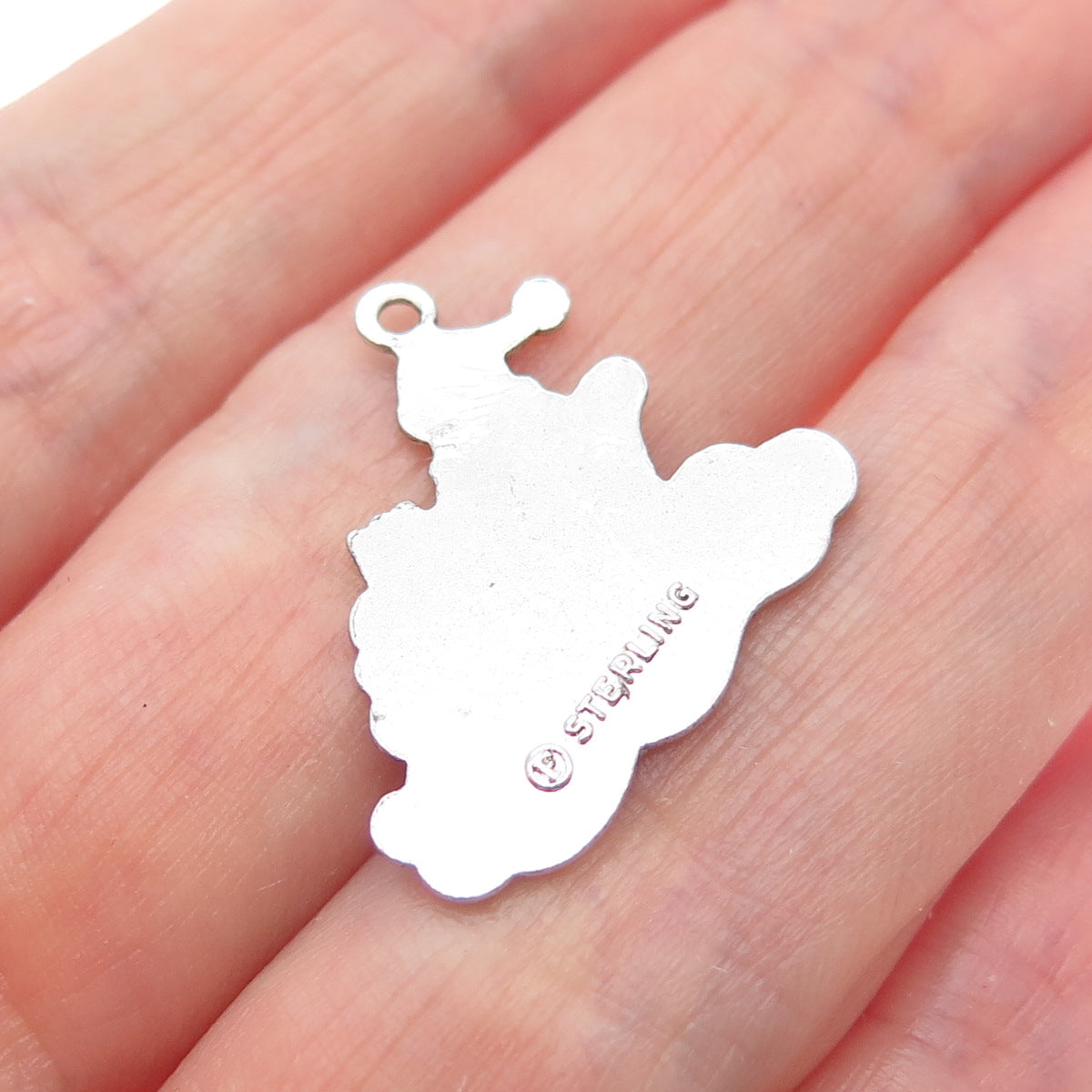 FRENCH & FRANKLIN 925 Sterling Vintage Enamel Santa Claus Sleigh Mini Pendant
