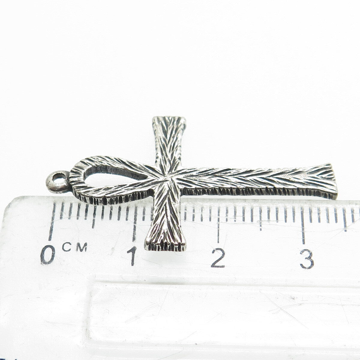 AVEDON 925 Sterling Silver Vintage Egyptian Ankh Oxidized Pendant