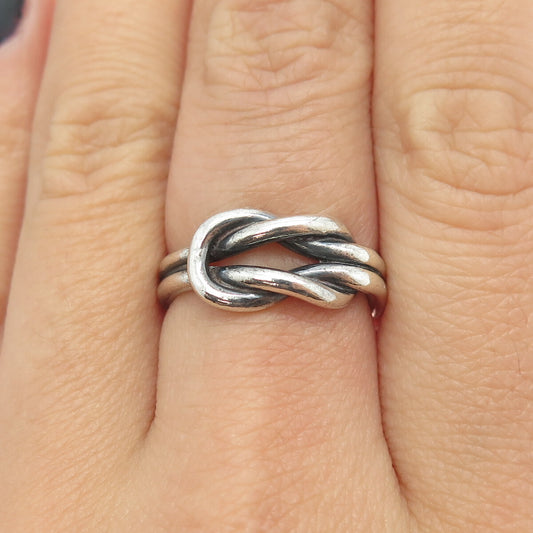 CELLINI 925 Sterling Silver Vintage Mariner Love Knot Ring Size 6.75