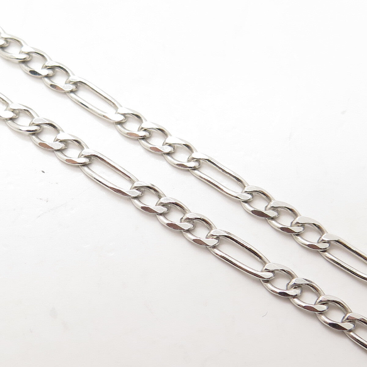 925 Sterling Silver Italy Figaro Chain Necklace 20"