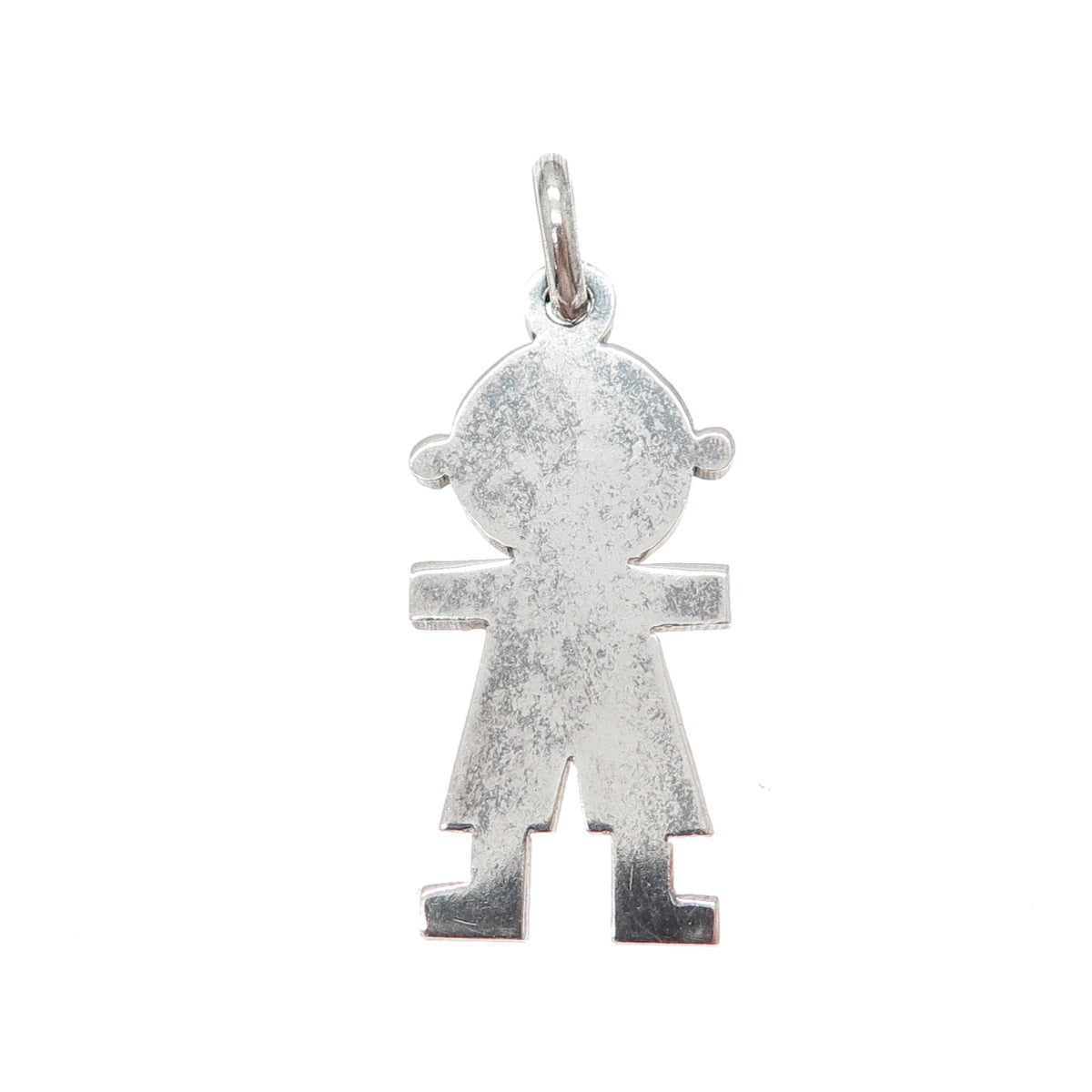 925 Sterling Silver Vintage Italy Baby Boy Oxidized Charm Pendant