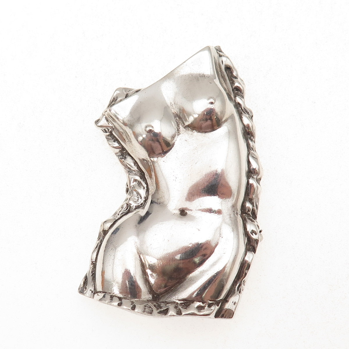 Anita Doodstein 925 Sterling Silver Vintage Female Bust Brooch (missing pin)