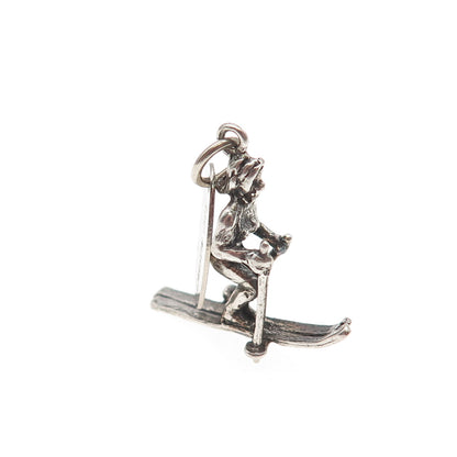 Maisels Indian Sterling Silver Vintage Carson City Skier 3D Mini Charm Pendant