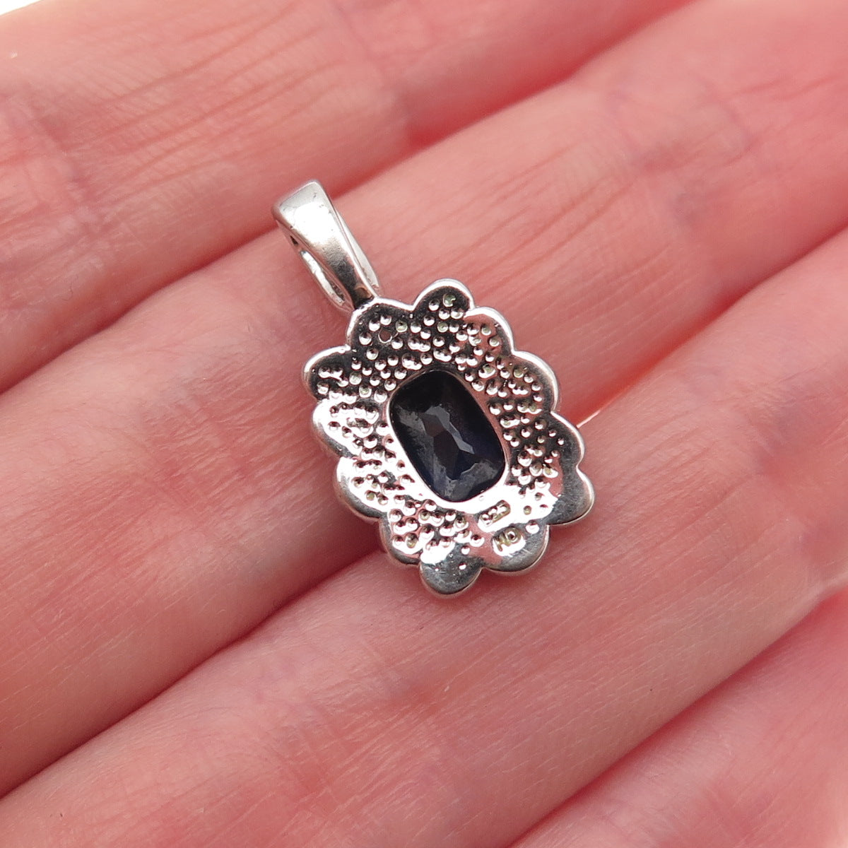 Charles Winston Sterling Real Diamond Accent Lab-Created Sapphire Mini Pendant