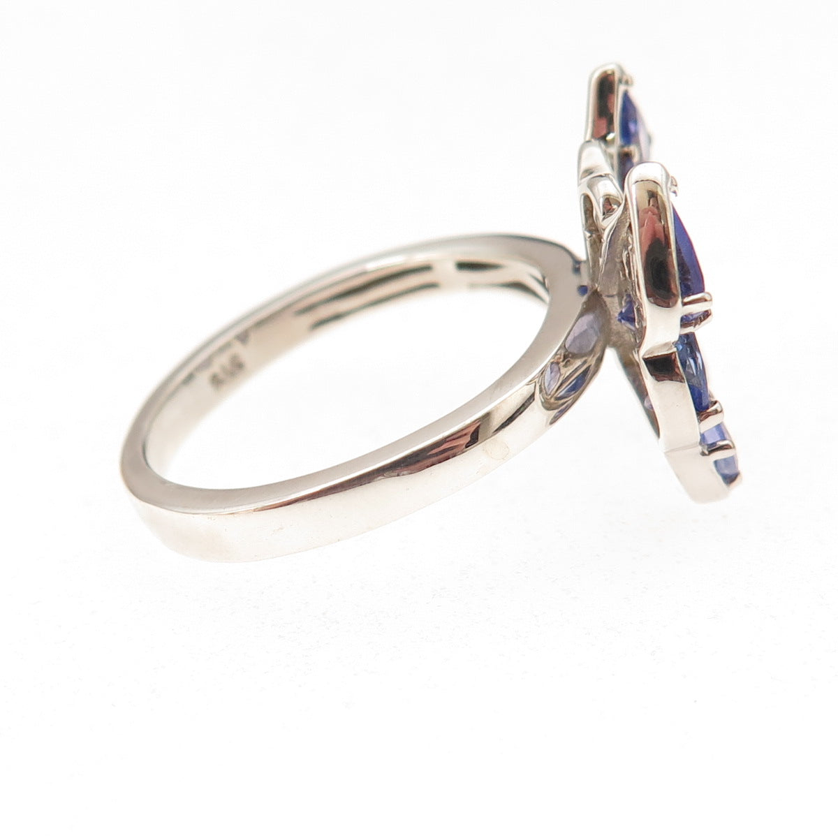 Chuck Clemency 925 Sterling Silver Real Tanzanite Topaz Butterfly Ring Size 8.25