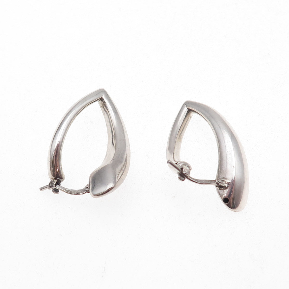 Charles Garnier 925 Sterling Silver Vintage Wavy Hoop Earrings