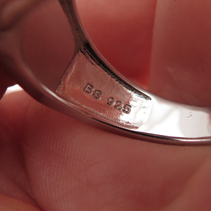 925 Sterling Silver Round-Cut C Z Eagle Ring Size 11