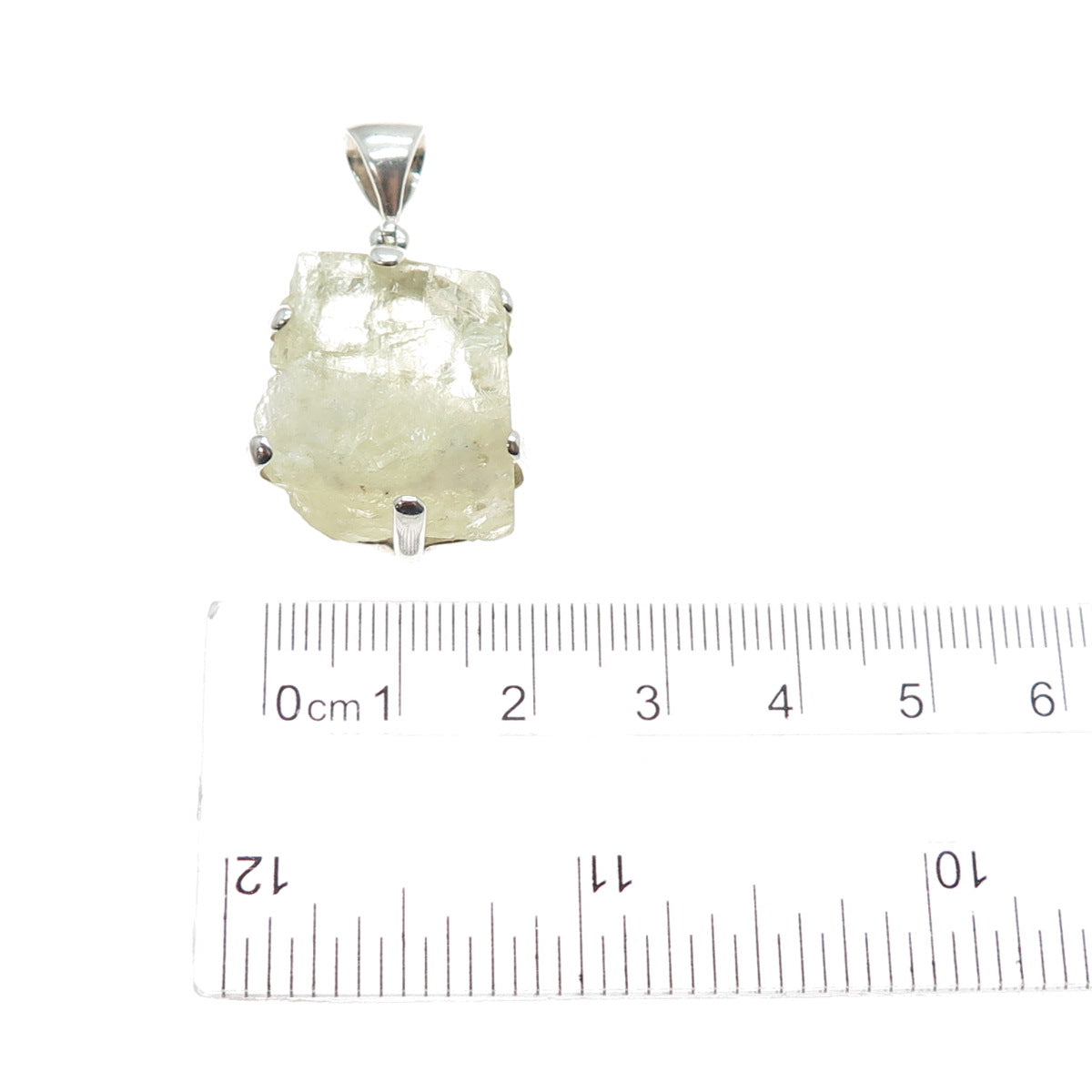 STARBORN 925 Sterling Silver Vintage Real Green Amethyst Charm Pendant