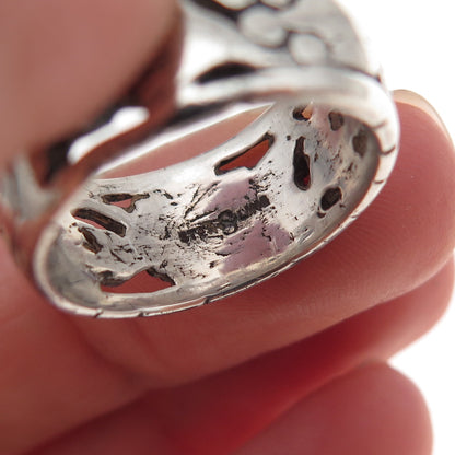 J.D. Schlang Co. 925 Sterling Silver Antique Art Deco Floral Band Ring Size 7