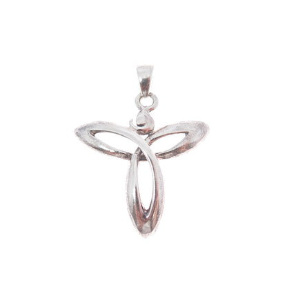 925 Sterling Silver Vintage Celtic Trinity Oxidized Charm Pendant