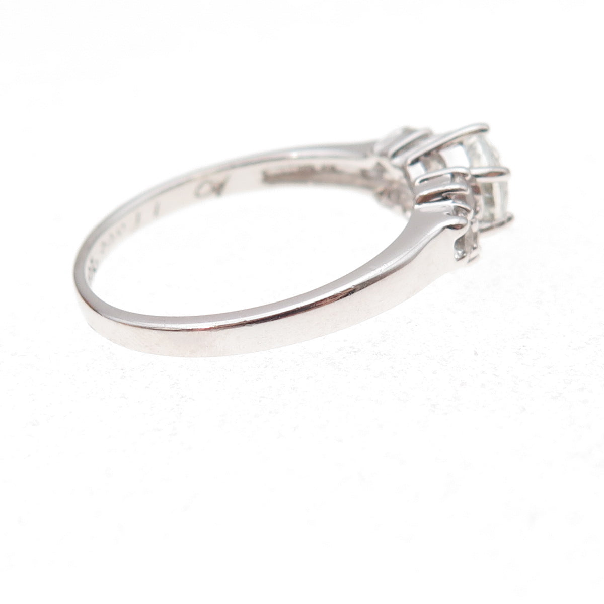 Bradford 925 Sterling Silver Real White Topaz Engagement Ring Size 9.25