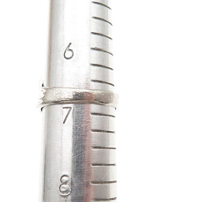 925 Sterling Silver Vintage Modernist Wavy Oxidized Ring Size 6.75