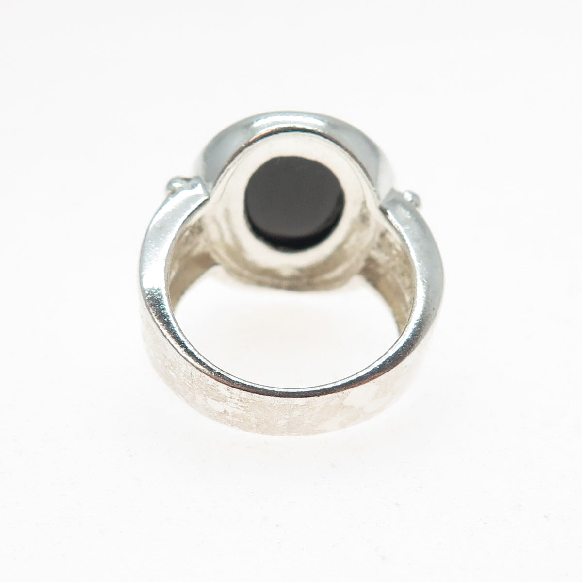 CLYDE DUNEIER CID Sterling Silver Vintage Real Cabochon Black Onyx Ring Size 6