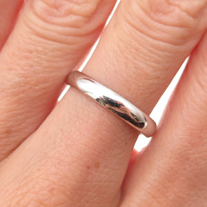 925 Sterling Silver Vintage Classic Wedding Band Ring Size 7.25