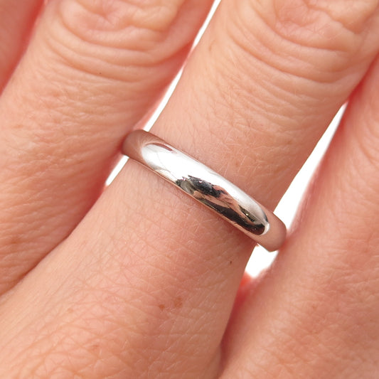925 Sterling Silver Vintage Classic Wedding Band Ring Size 7.25