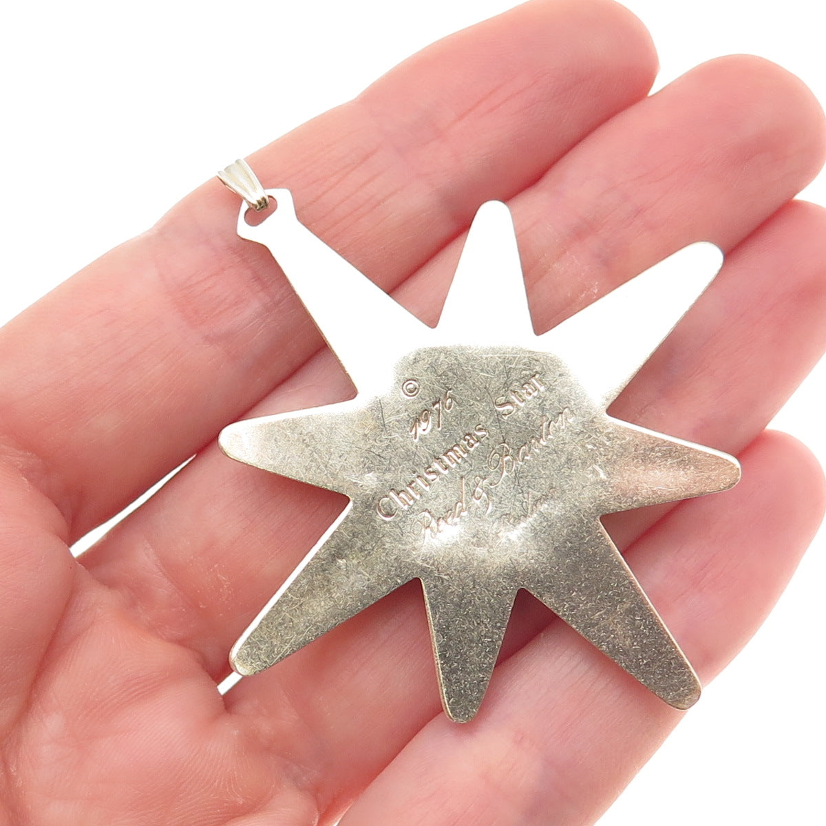 REED & BARTON Sterling Silver Gold Plated Vintage 1976 Christmas Star Ornament