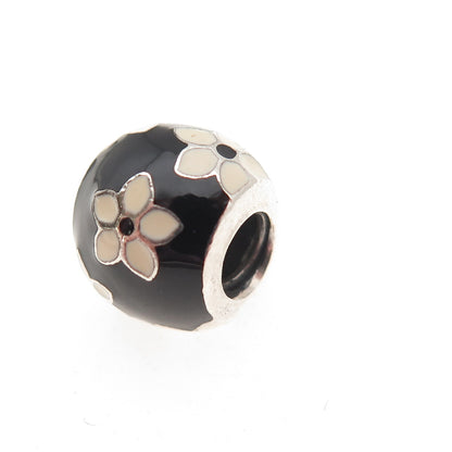 PANDORA 925 Sterling Silver Enamel Mystic Flower Slide Bead Charm
