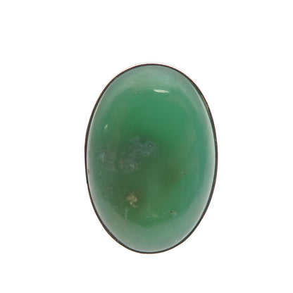 925 Sterling Silver Vintage Real Cabochon Chrysoprase Ring Size 7