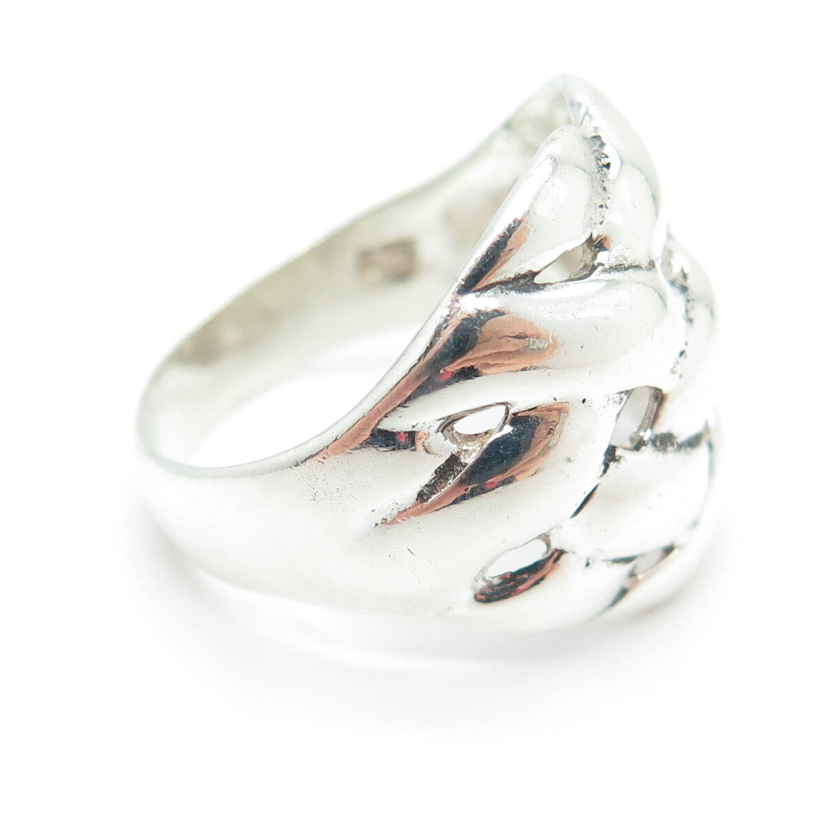 925 Sterling Silver Vintage Wicker Ring Size 8.75