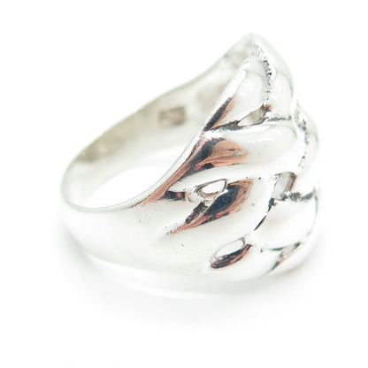 925 Sterling Silver Vintage Wicker Ring Size 8.75